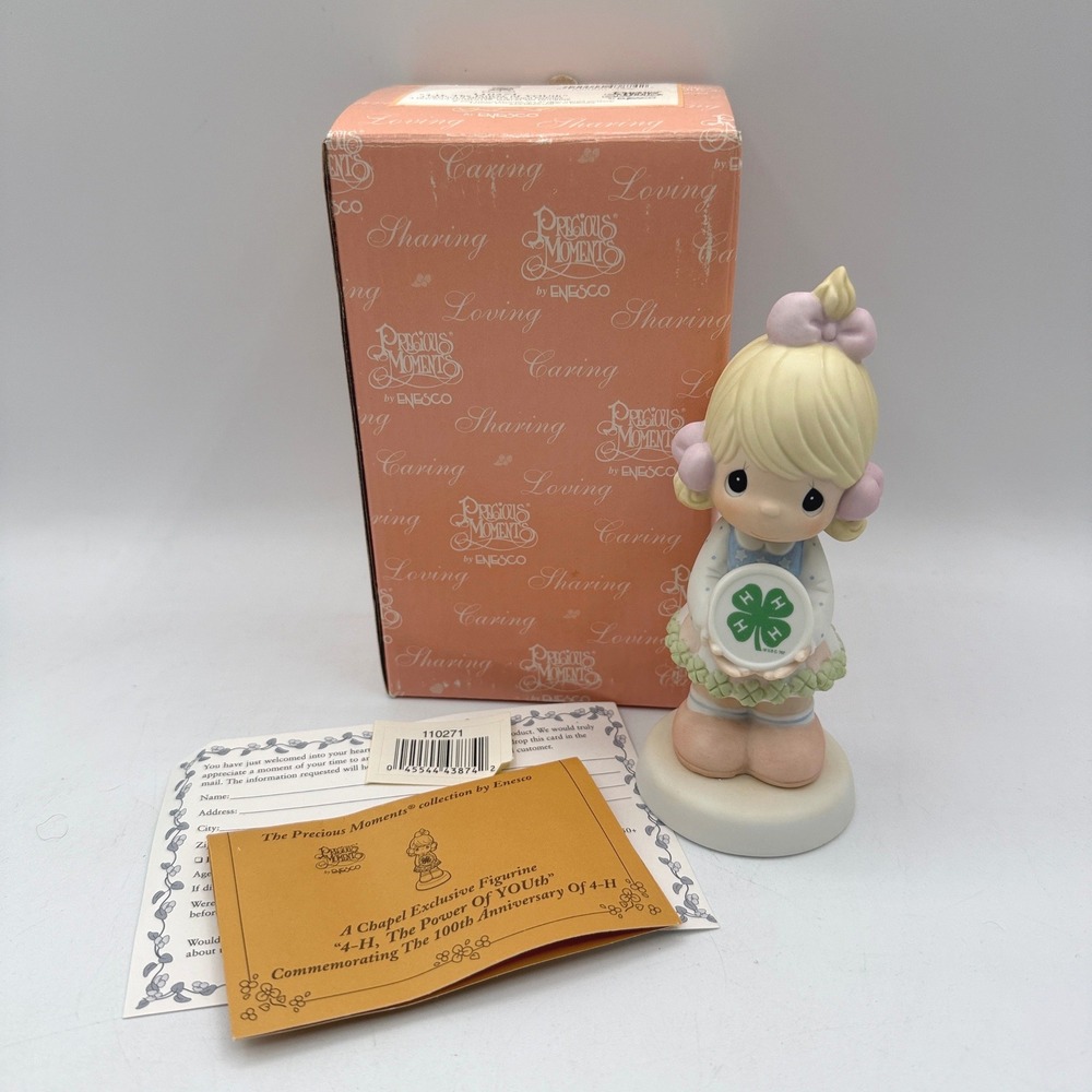 Precious Moments 4-H The Power Of YOUth Figurine 100th Anniversary Clover